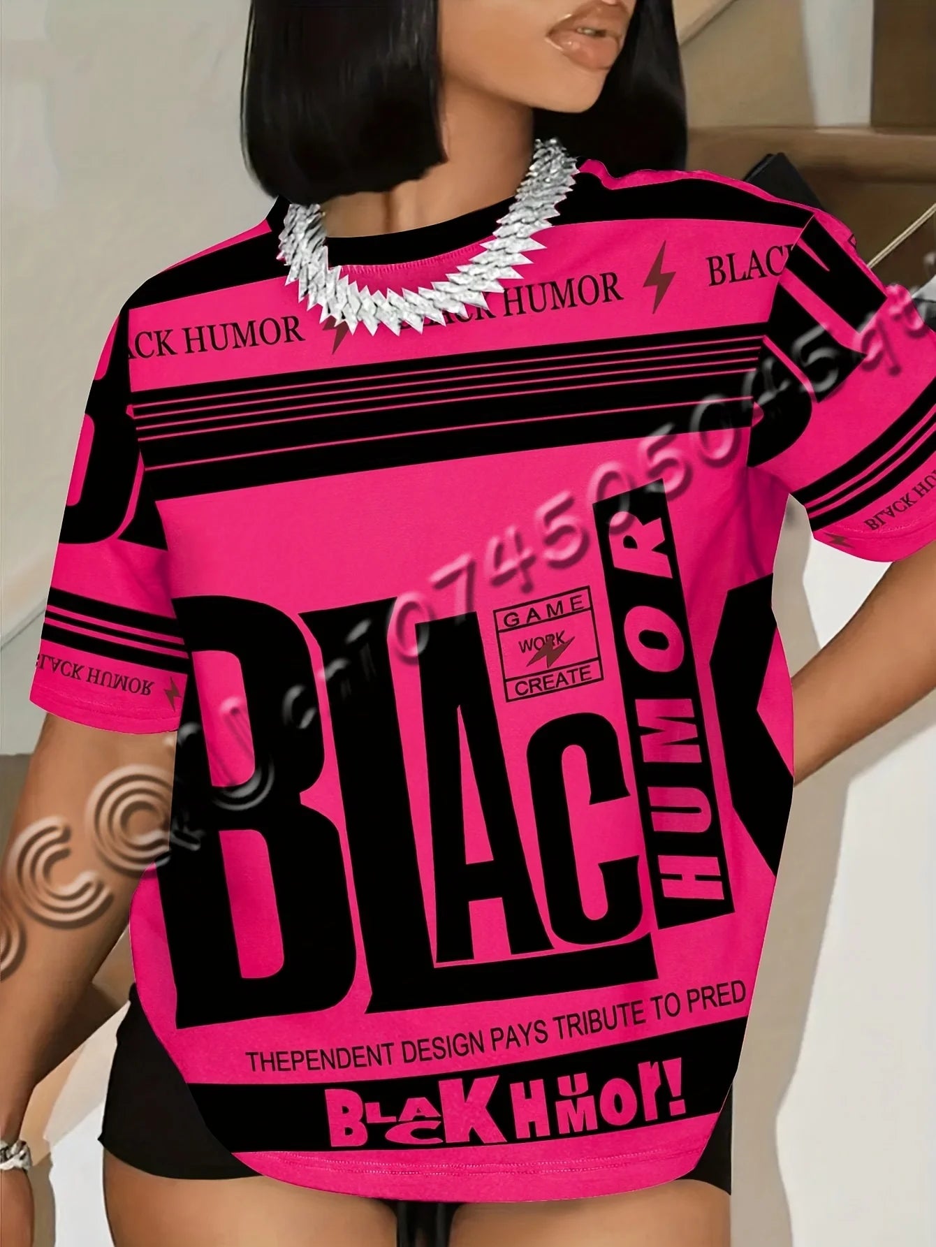 Summer Women Casual Round Neck Short Sleeve Letter Print Simple T-Shirt Daily Wear Graphic Tees Men's Round Neck T-shirt